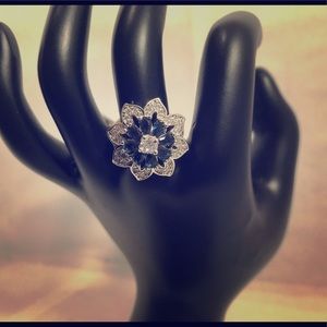 Sapphire and Cubic Zirconia Ring